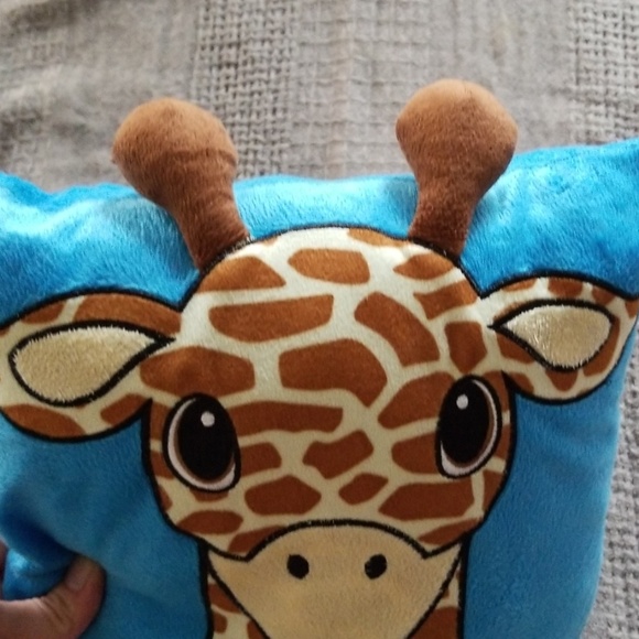 Fiesta Toy Blue Giraffe Pillow w Pocket 16 x 11 - Picture 5 of 6
